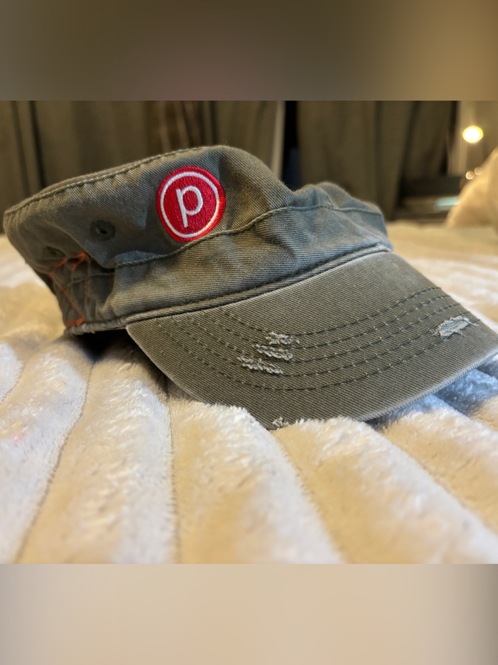 Pure Barre distressed military cap